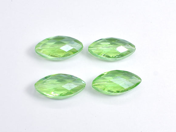 Crystal Glass 12x25mm Faceted Marquise Beads, Green, 2pieces-BeadBasic