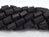 Raw Black Tourmaline, 9x(11-14)mm, Faceted Tube-BeadBasic