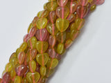Jade - Yellow Pink 12mm Heart Beads-BeadBasic