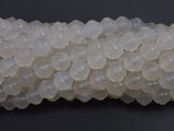White Agate 8mm Bell Beads, 14 Inch-BeadBasic