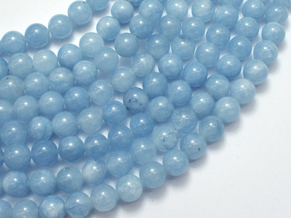 Jade - Aquamarine Light Blue 8mm Round-BeadBasic