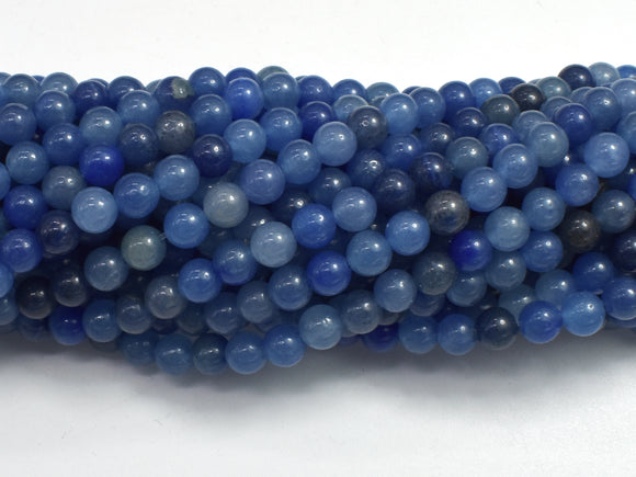 Blue Aventurine, 4mm (4.8mm) Round Beads-BeadBasic