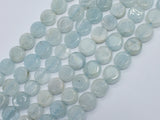 Aquamarine 10mm Coin Beads-BeadBasic