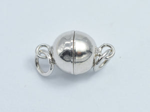 1pc 6mm 925 Sterling Silver Magnetic Ball Clasp, 12x6mm-BeadBasic