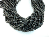 Black Labradorite Beads, Larvikite, Round, 6mm