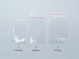 100pcs Clear Self Adhesive Seal Plastic Bags, Transparent Resealable Cellophane OPP Packing Poly Bags, 3.5x5cm, 4x6cm, 5x7cm-BeadBasic