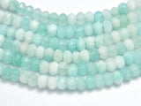 Jade - Amazonite Color 3x4mm Faceted Rondelle, 14 Inch-BeadBasic