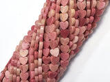 Rhodonite, 6mm Heart Beads-BeadBasic