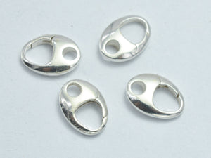 2pcs 925 Sterling Silver Oval Clasp, Spring Gate Oval Clasp 11x8mm-BeadBasic