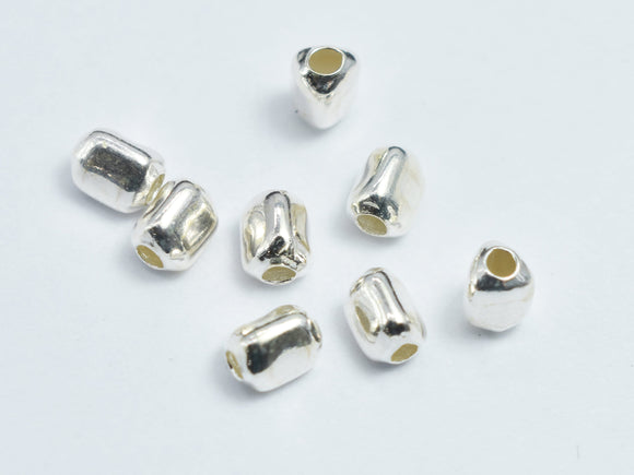 20pcs 925 Sterling Silver Triangle Tube Beads 3x3.9mm-BeadBasic