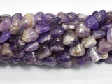 Amethyst 12mm Heart Beads, 15 Inch-BeadBasic