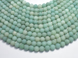 Matte Amazonite Beads, Round, 8mm-BeadBasic