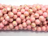 Shell Howlite-Pink, with Trochus Shell, 8mm (8.5mm)-BeadBasic