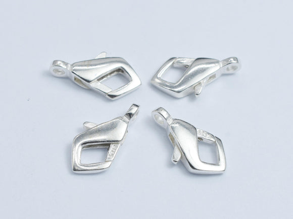 2pcs 925 Sterling Silver Lobster Claw Clasp, Spring Clasp, 11.5x5.5mm