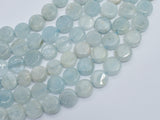 Aquamarine 10mm Coin Beads-BeadBasic