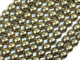 Hematite Beads-Light Gold, 8mm Round Beads