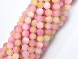 Matte Jade - Pink & Yellow, 6mm Round-BeadBasic