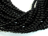 Black Onyx Beads, AA Grade Round, 4mm