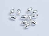 30pcs 925 Sterling Silver Beads, 2x3mm Rice Beads-BeadBasic
