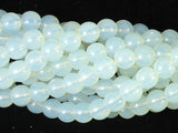 White Opalite Beads, 8mm, Round Beads-BeadBasic