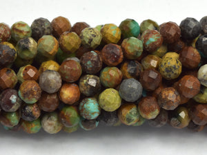 Natural Turquoise, 4mm Micro Faceted Round-BeadBasic