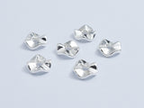 4pcs 925 Sterling Silver Beads, 7mm Wavy Coin-BeadBasic