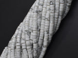 White Howlite, 2x4mm, Heishi Disc-BeadBasic
