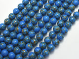 Howlite Turquoise - Blue with Gold Line, 8mm (8.3mm)-BeadBasic