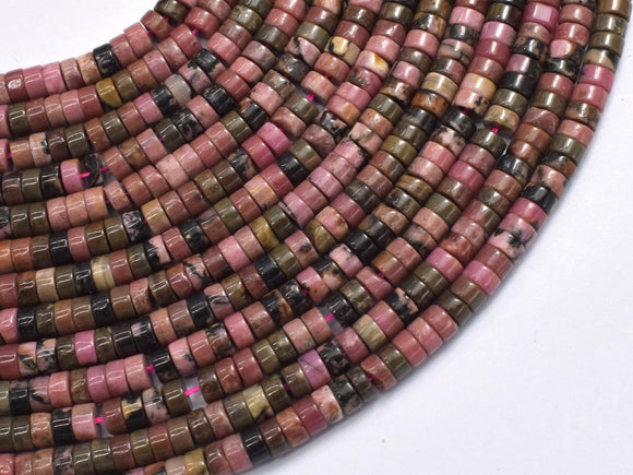 Rhodonite, Approx. 2x4mm, Heishi Disc-BeadBasic