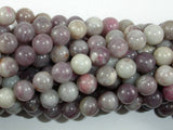 Lilac Jasper Beads, Pink Tourmaline Beads, 8mm Round Beads