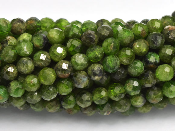 Diopside Beads, 3.5mm Micro Faceted Round-BeadBasic