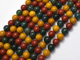 Alashan Agate-Green / Yellow / Red, 8mm-BeadBasic