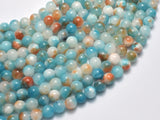 Jade - Blue & Orange, 6mm (6.5mm) Round-BeadBasic