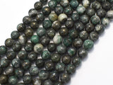 Pyrite in Green Jade, 8mm (8.5mm) Round-BeadBasic