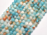 Jade - Blue & Orange, 6mm (6.5mm) Round-BeadBasic