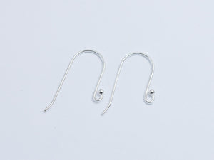 4pcs 925 Sterling Silver Ear Wire, Earring Hook, Fishhook, 24x12mm