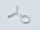 1set 925 Sterling Silver Toggle Clasps, Loop 9.8mm, Bar 17.8mm-BeadBasic