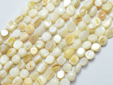 Mother of Pearl Beads, MOP, Creamy White 6-9mm Nugget-BeadBasic