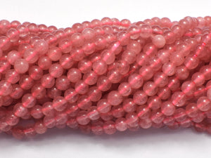 Jade - Strawberry Quartz Color, 4mm (4.5mm)-BeadBasic