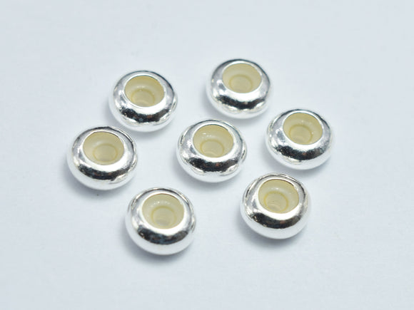 8pcs 925 Sterling Silver 6x3mm Rondelle Rubber Stopper bead-BeadBasic
