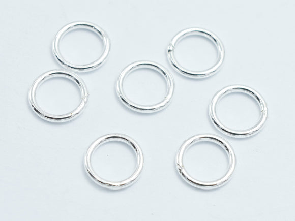 20pcs 925 Sterling Silver Closed Jump Ring, 6mm, 0.8mm-BeadBasic