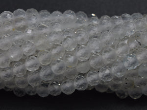 White Topaz Beads, 3mm (2.8mm) Micro Faceted Round-BeadBasic