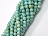 Mashan Jade - Green & Blue, 6mm (6.5mm) Round-BeadBasic