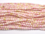 Jade - Pink & White, 4mm (4.5mm)-BeadBasic