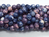 Rain Flower Stone, Blue & Purple, 8mm (8.5mm) Round-BeadBasic