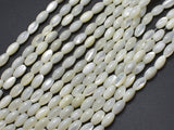 Mother of Pearl, MOP, White, 4x7mm Rice-BeadBasic