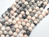 Matte Pink Zebra Jasper, 8mm (7.8mm) Round Beads-BeadBasic