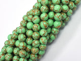 Howlite Turquoise - Green with Gold Line, 8mm (8.3mm)-BeadBasic