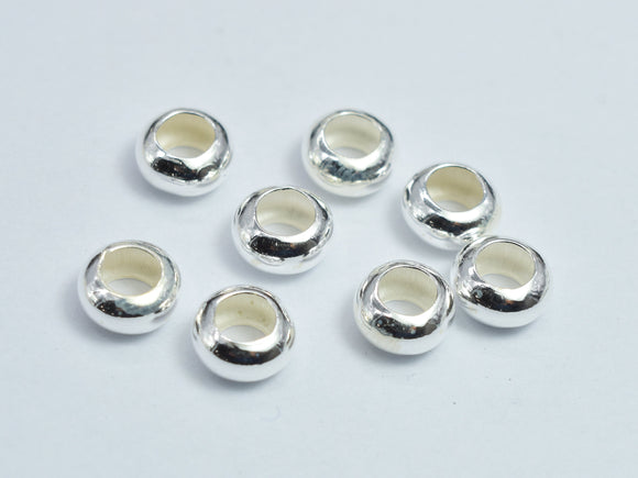 10pcs 925 Sterling Silver 6mm Rondelle Spacer Beads-BeadBasic