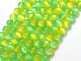 Selenite - Green & Yellow, 8mm (8.5mm)-BeadBasic